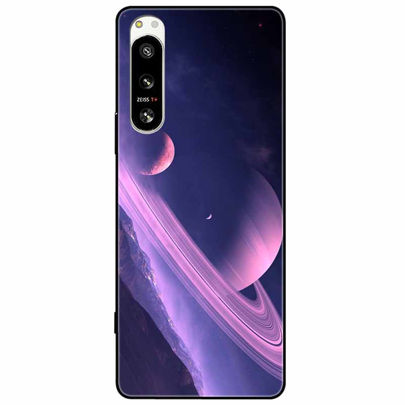For Sony Xperia 5 IV / 10 IV Case 10IV Soft Black Silicone Forest Painted Phone Back Covers For Sony Xperia 1 IV Case TPU Coque