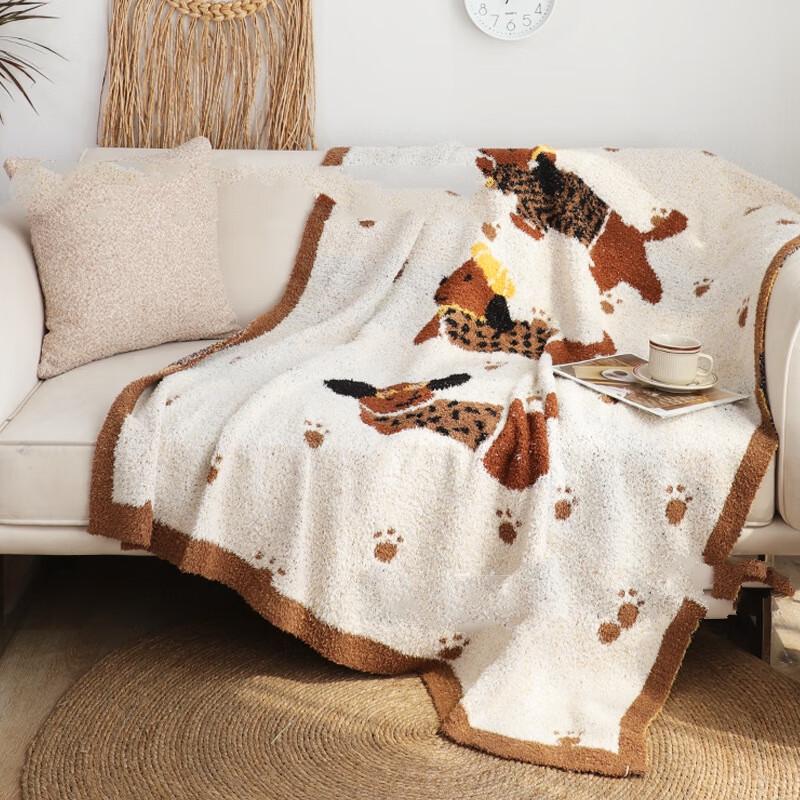 LISM Cute Dachshund Plush Blanket