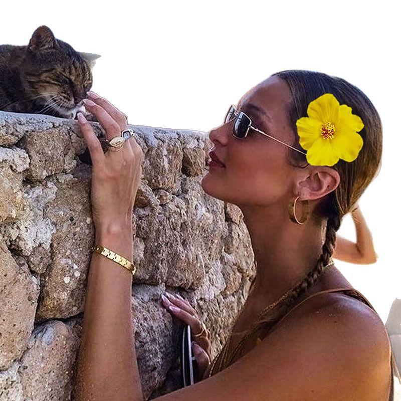 2 Stück Hawaiianische Eierblumen Haarspangen Sommer Strand Geburtstagsparty Hochzeitsdekoration Mädchen Künstliche Blumen Haarnadel Accessoires