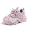 PU 2024 Winter New Sport Shoes for Kids Girls Cute Princess Non-slip Light Children Fashion Casual Sneakers Solid Color Shiny