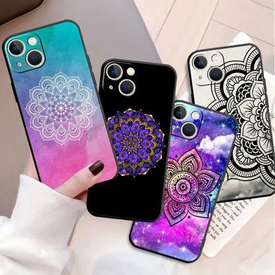 Mandala Fall Für Apple iPhone 11 13 14 12 Pro Max 7 8 XR X 6 5 5S SE 2022 13ProMax Schwarz Silikon Telefon Funda