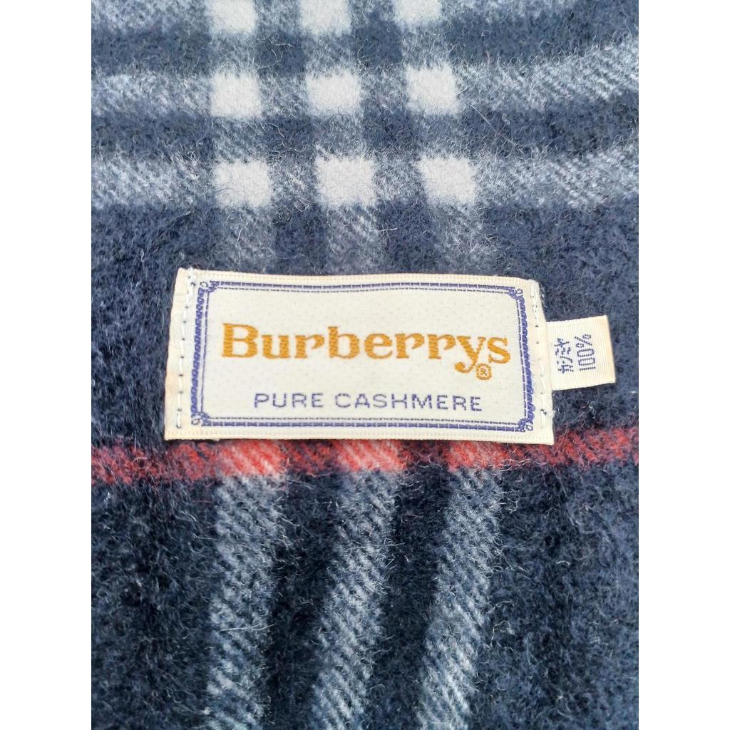 Used BURBERRYS Check Cashmere Scarf NVY