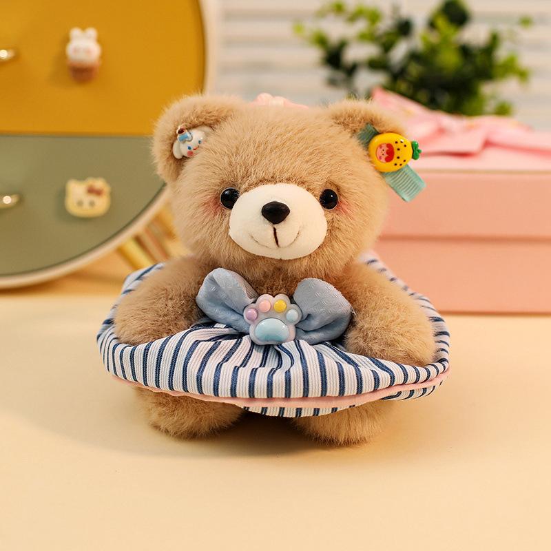Cute Clothes Bear Little Rabbit Plush Doll Pendant Keychain Book Packaging Decoration Doll Bag Hanging Decoration Gift