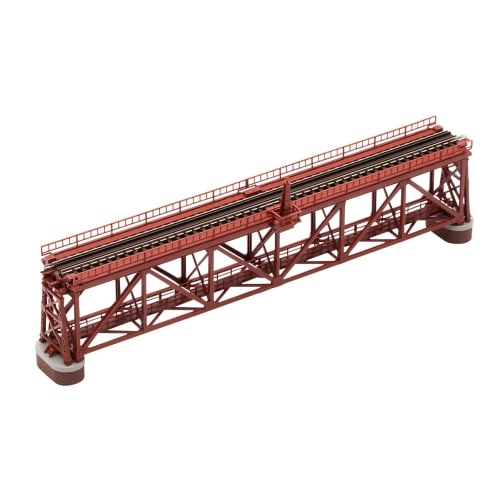 TOMIX N Gauge Upper Deck Single-Track Truss Bridge S280 (F) Red (with 2 Brick Piers) 3266 Model Train Supplies