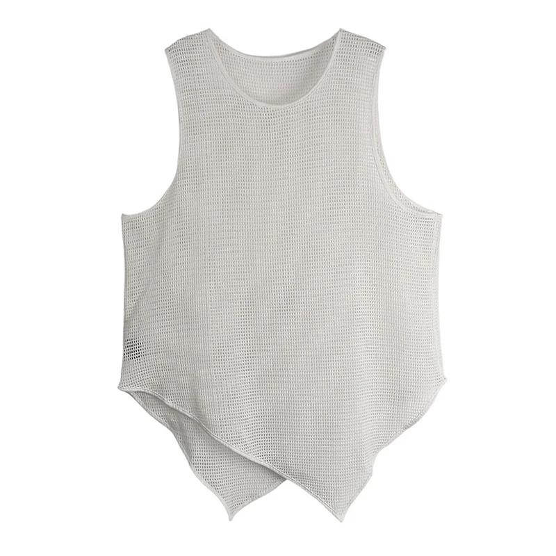 

XITAO свободный асимметричный полый безрукавный жилет повседневный женский топ GJ1027 One Size белый