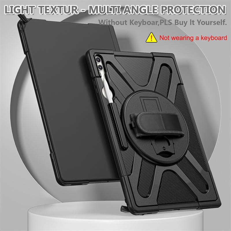 Tablet Case For Samsung Galaxy Tab S8 S9 S10 S11 Ultra 14.6 Inch SM-X900 SM-X910 Rotation Hand Ring Stand Shockproof Cover
