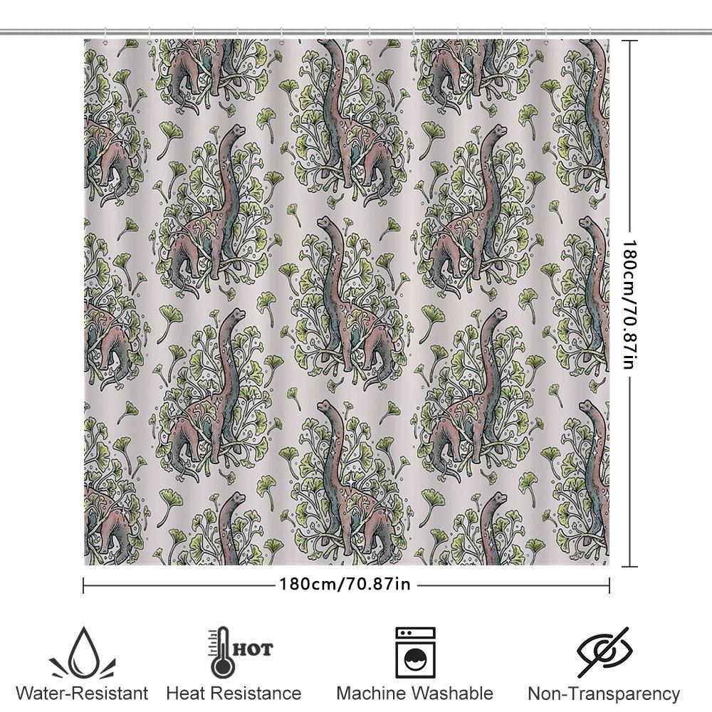 Bathroom Shower Curtain Vintage Floral Botanical Nature Pattern Waterproof Decor Farmhouse Rustic Washable Fabric