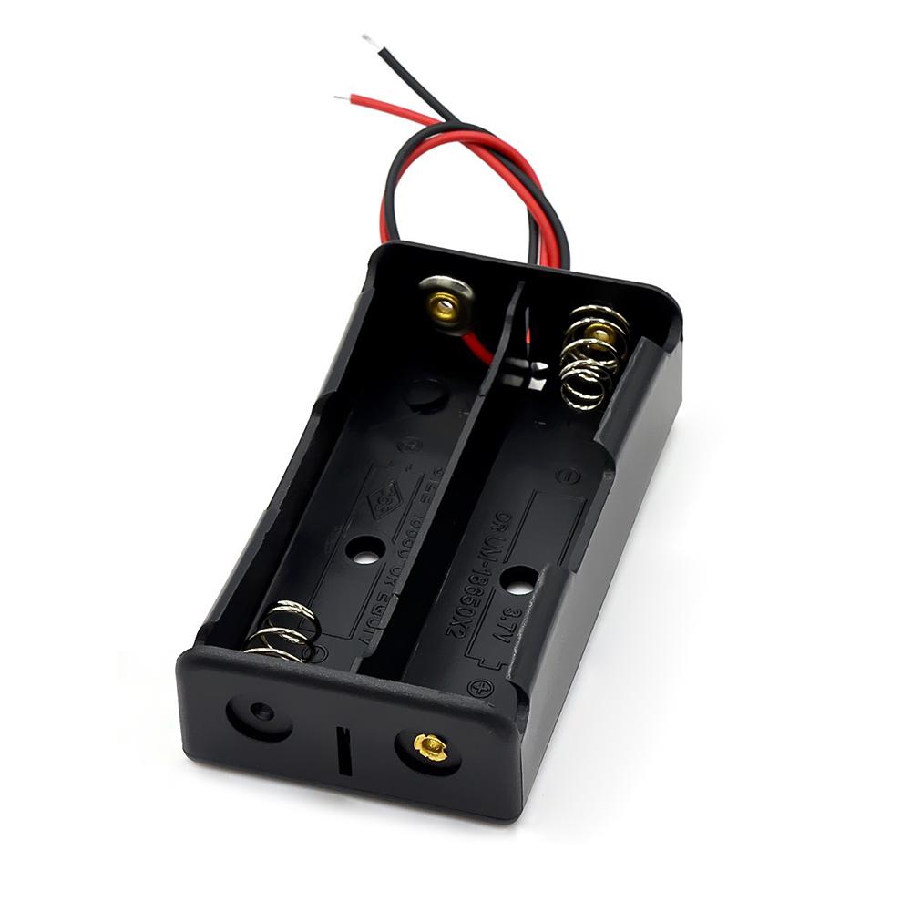 1 2 3 4 Slot DIY Batteries Clip Holder Container Plastic 18650 Holder Box with Wire Lead for 18650 3.7V Battery