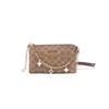 Coach [Geantă personalizată] 19 Călătorii Retro Ding Duo Imprimată Siglă Brand Premium Închidere cu fermoar Piele artificială Plic Mic Femei Maro Inscripții