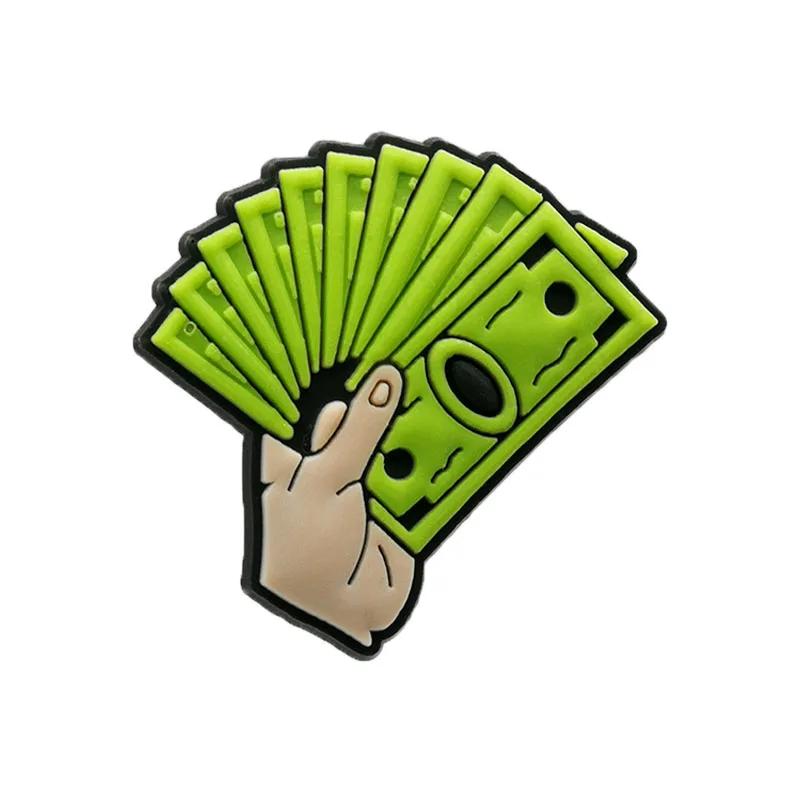 1-25 Stück Waffen Pistolen Dollar PVC Schuh Deko Zubehör Panzer Flugzeug Anhänger DIY Garten Schuh Schnalle Zubehör Party Ornament