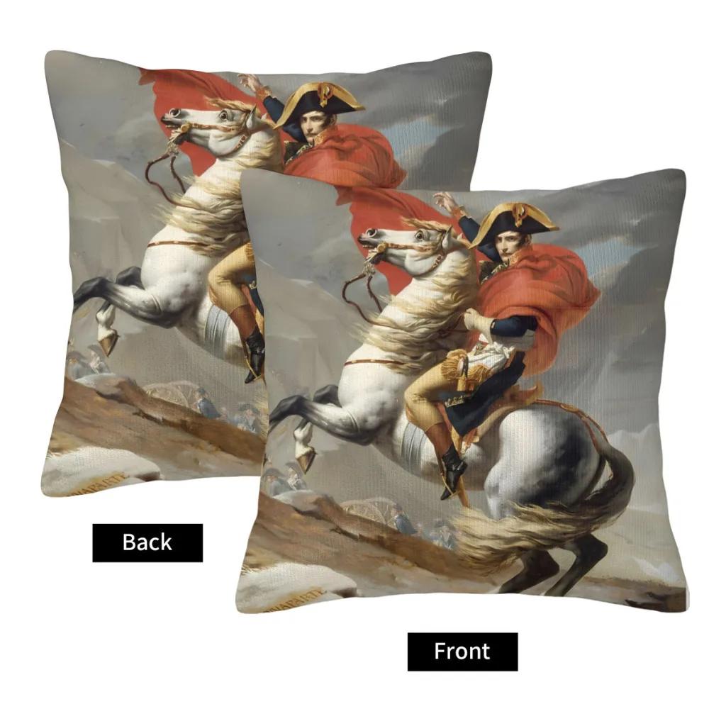 Napoleon Crossing the Alps - Jacques-Louis David Cojines Throw Pillow Case French Empire Napoleon Cushion Home Sofa Chair Print