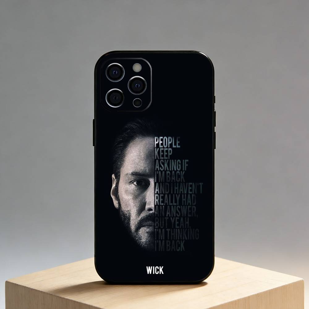 Movie John-Wick Phone Case For iPhone17,16,15,14,13,12 Plus,Max Soft Silicone Black Cover