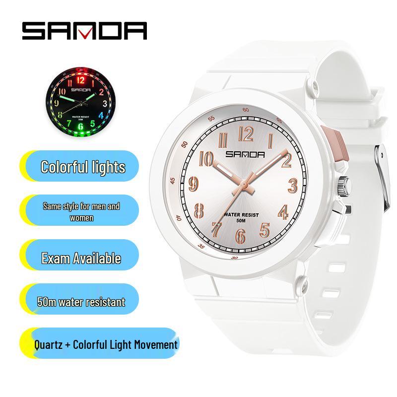 Silent Luminous Waterproof Quartz Wristwatch for High School Students