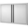 BBQ Access Door, 914x534 Mm Double Outdoor Kitchen Door, Stainless Steel Flush Mount Door, Wall Vertical Door with Recessed Handles , for BBQ Island,