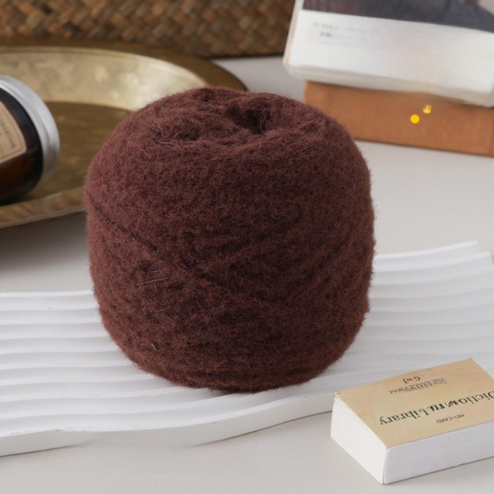 100g Neues flauschiges Mohairgarn Einfarbig Weiches Baumwollgarnknäuel Warm Mitteldick Strickschalgarn Strickpullover