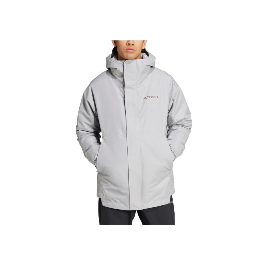 Adidas Xploric Series 3-In-1 Inner Jacket Outdoor Windproof Waterproof Down Insulation Men Jacket Gray IX7936