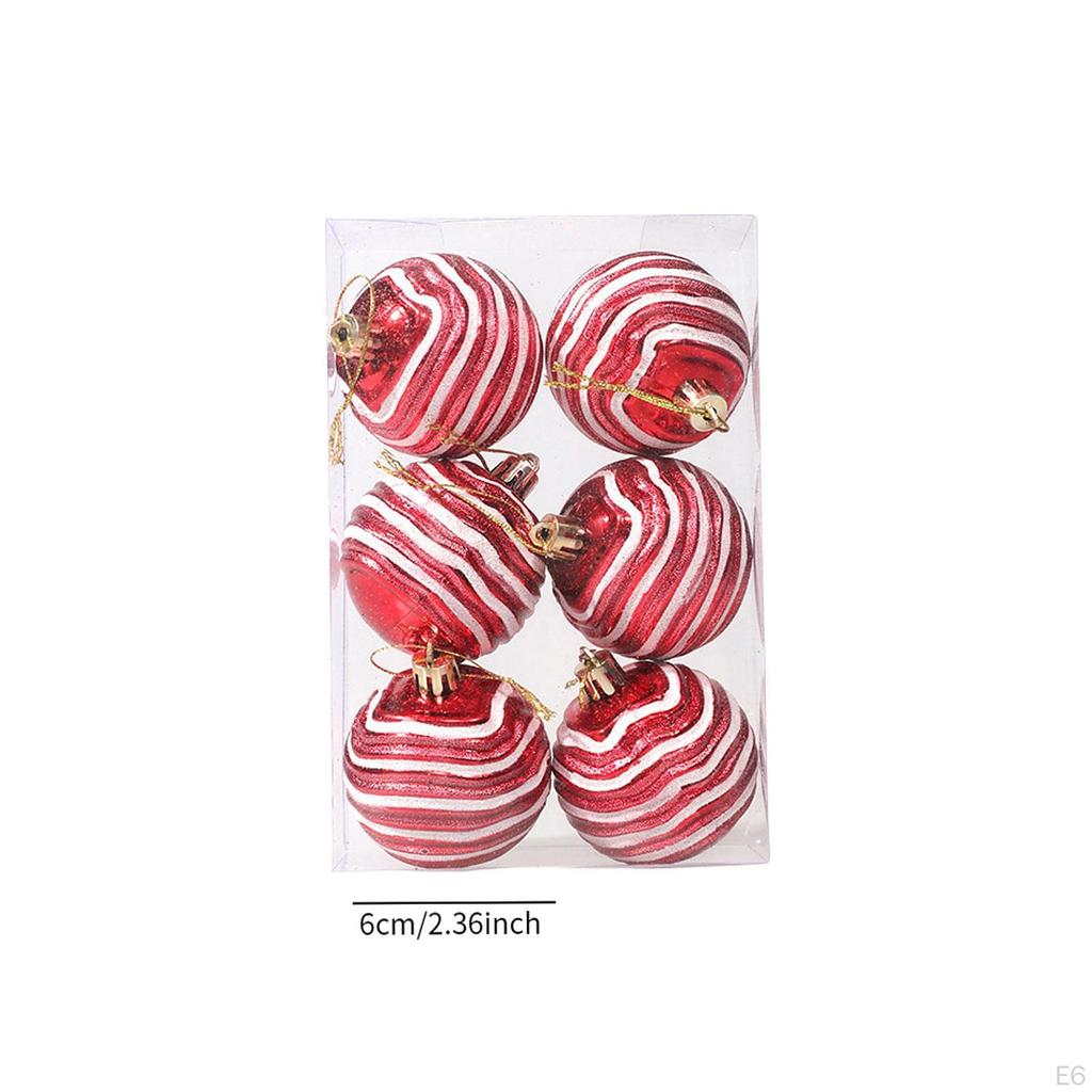 6 Pieces Christmas Balls Tree Decorations Lightweight Polypropylene Suitable for Party