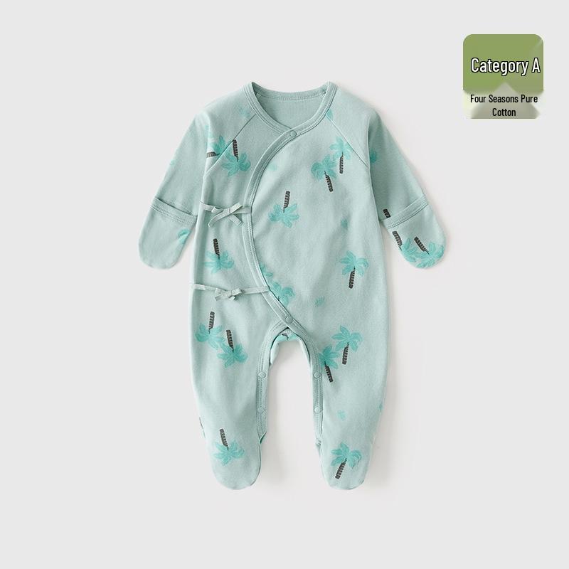 Baby Romper Pure Cotton A-Grade Crawling Suit with Hand & Foot Covers - Anti-Scratch Pajamas for Boys & Girls