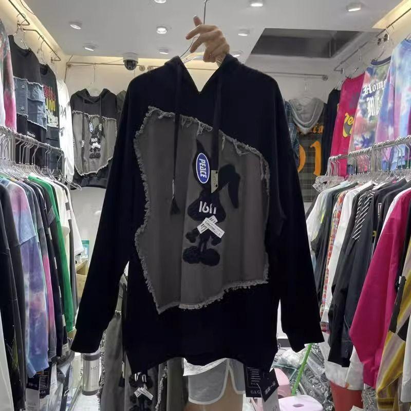 

Жіноча толстовка оверсайз, потовщена, вільна, з круглим вирізом, повсякденний пуловер, довгий рукав, зимова толстовка, топ XXL чорний