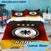 Custom Name German Football Crest Emblem Bedding Set 3pcs, Bedding Set Including 1pc Duvet Cover And 2pcs Pillowcases for Bedroom, Dormitory Gift