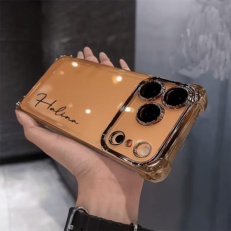

Personalized Name Personalized Plating Four Corner Anti Drop TPU Phone Case for iPhone 17 16 15 14 13 Pro Max Air For iPhone 17 Air