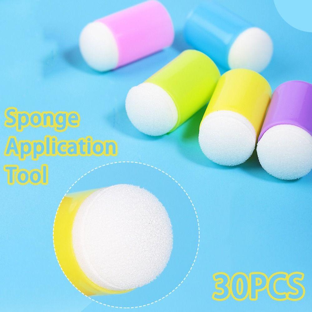 30pcs DIY Dauber Sponge Craft Painting Finger Cot Multi-function Finger Painting Sponge  Drawing