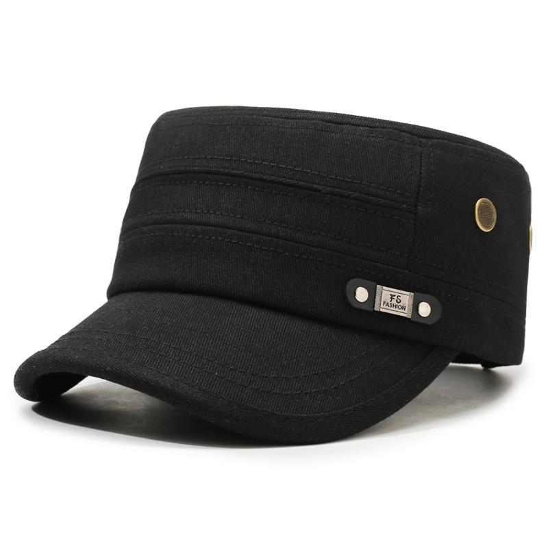 Men's Solid Color Flat Top Hat for Outdoor Leisure & Travel – Minimalist, Elegant, Sun-Shading & UV-Protective