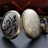 New Bronze Classic Crossed Sword Skull Arabic Digital Quartz Pocket Watch Necklace Pendant Clock Fob Chain Men's Women's Watches