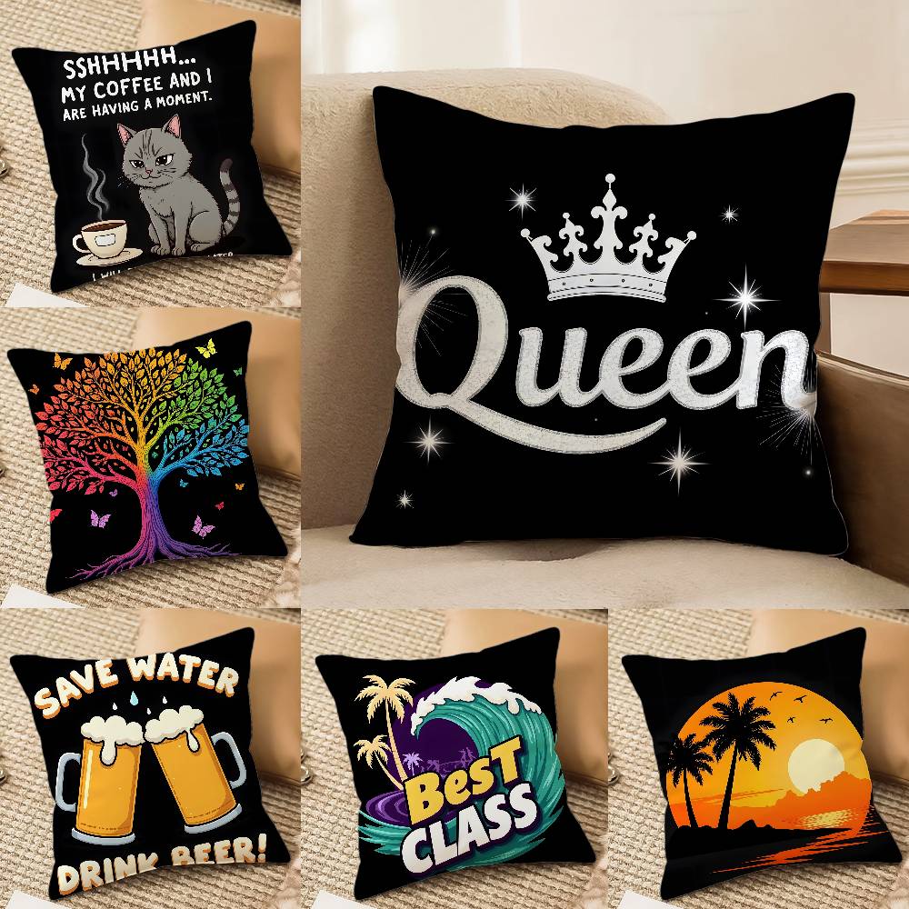 Street Trendy Toys Millennial Style Pillow Case Comfort Sofa Bed Silky Elegant Invisible Zipper Decorative Cushion Cover