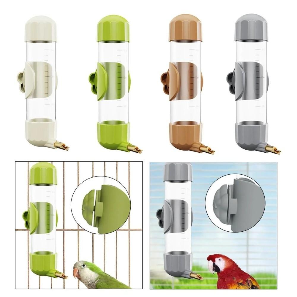 200ml Automatic Bird Water Feeder No Drip Leak Proof Parrot Drinking Fountain Top Fill Transparent Automatic Drinking Bottle