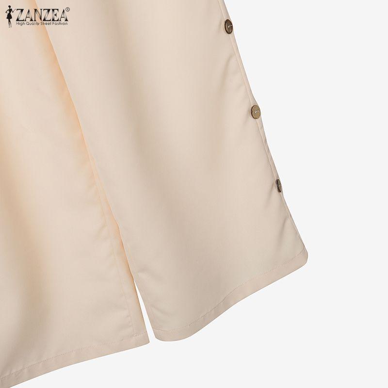 ZANZEA Women Short Sleeve Blouse and Pants Summer Two Piece Suit Sets