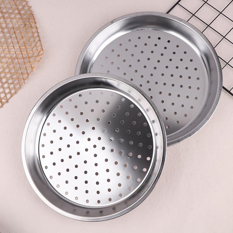 28/30/32/34Cm Stainless Steel Round Steamer Durable Dumplings Fish Steaming Tray Thickened Steamer Kitchen Cooking Gadgets