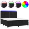 Maison Exclusive - Estrado de ripas de cama com colchão e LED Preto 180x200 cm
