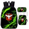 Kuromi Horror Smile Game Brawl Stars Vintage Backpack Set of 3, Multi-Functional Large Capacity School Bag Accessories