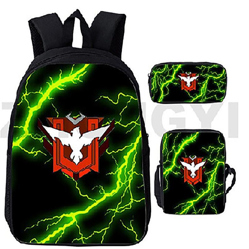 Kuromi Horror Smile Game Brawl Stars Vintage Backpack Set of 3, Multi-Functional Large Capacity School Bag Accessories