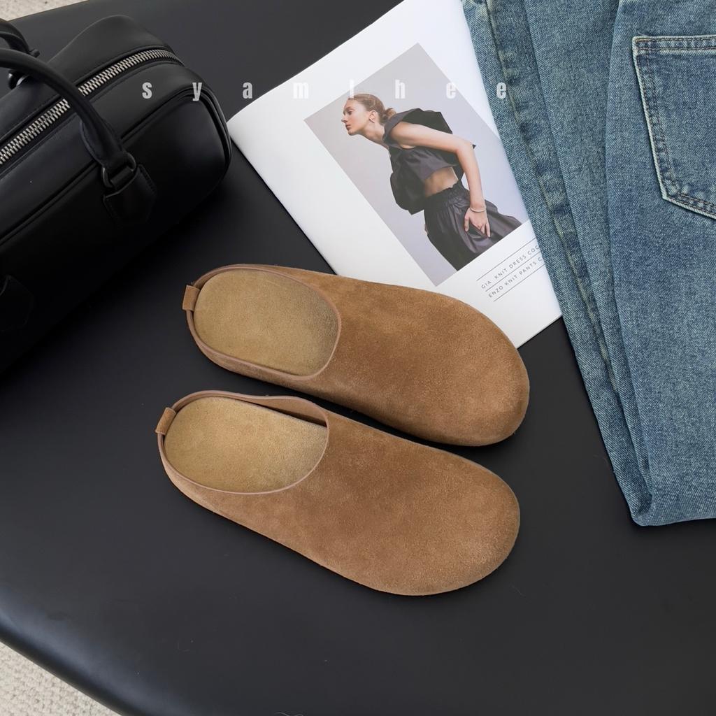 Leather  Summer New Lazy Tow Casual Lazy Tow Matte Soft Leather Women's Casual Shoes