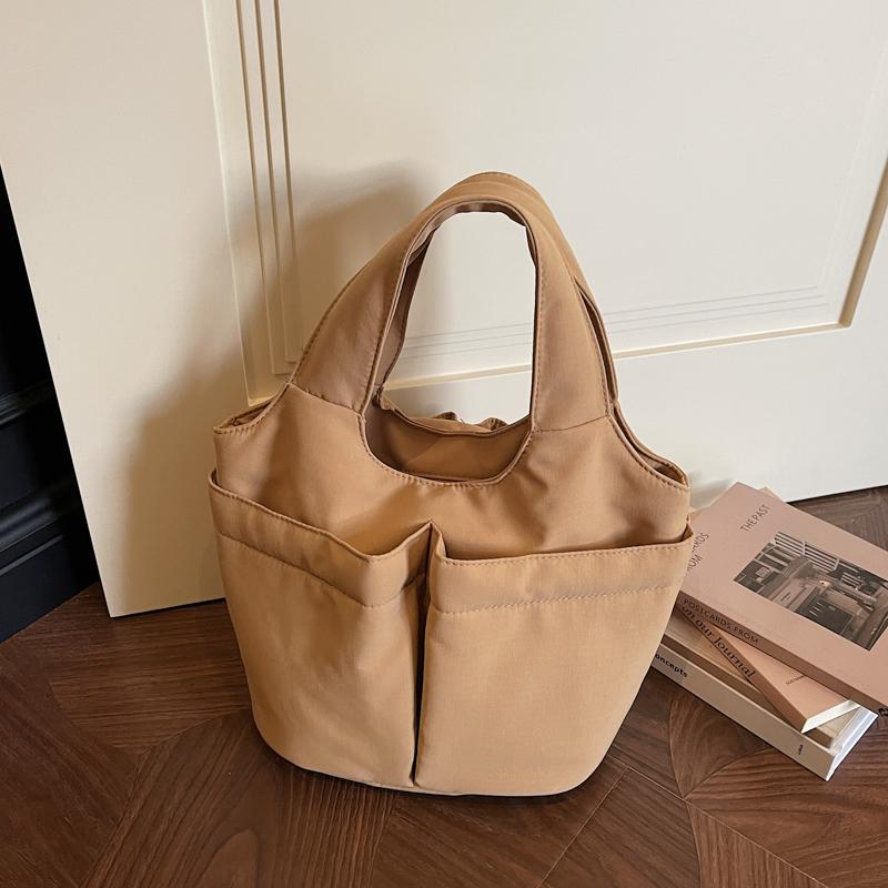 Multi-Color Fabric Handheld Tote Bag Lightweight Spacious Casual Daily Use Bag