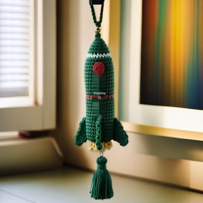 

Шарм для машины из чистой шерсти, связанный крючком - Подарок ручной работы для парня, Аксессуар для сумки