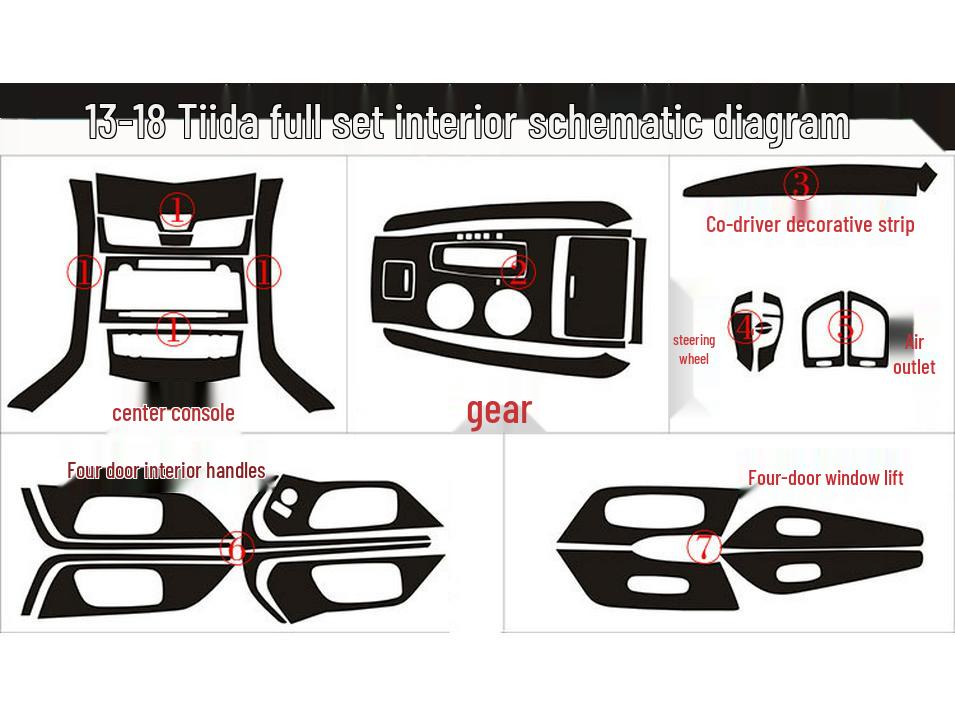 Compatible with 2013-2018 Teana, Carbon Fiber Center Console Gear Decor Sticker.