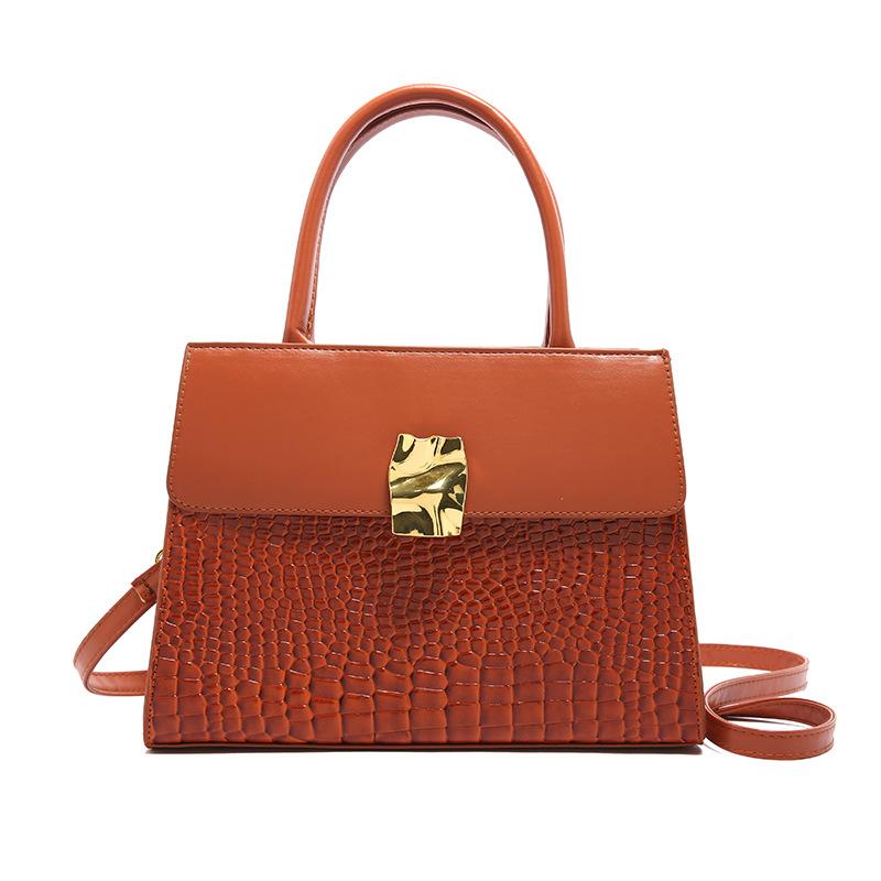 Women's Bag New Fashion Retro Women's Handbag Shoulder Bag Crocodile Pattern Large Capacity Messenger Bag