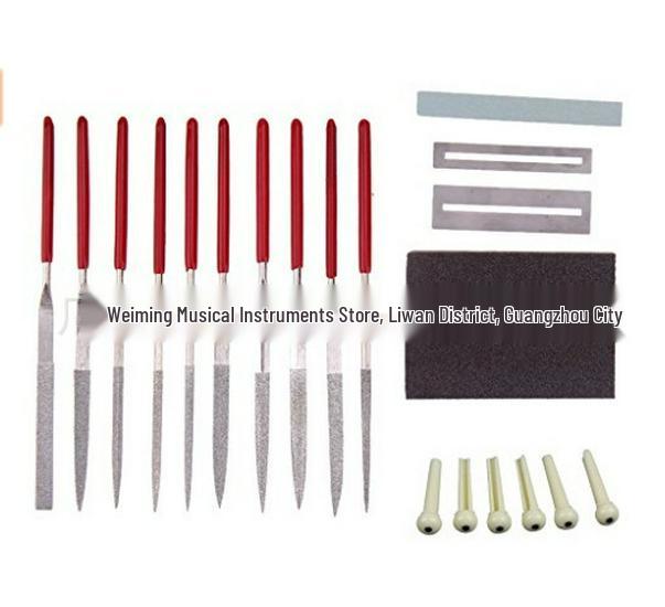 DIY Musical Instrument Kit: Sanding File, Sharpening Stone, Fret Polishing Shim, Fine Sponge Sanding Block, ABS String Pegs