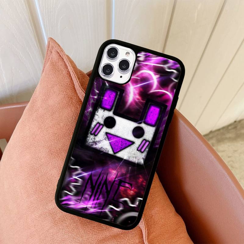 Custodia per telefono Geometry Dash Custodia in silicone PC+TPU per iPhone 11 12 13 Pro Max 8 7 6 Plus X SE XR Fundas rigide