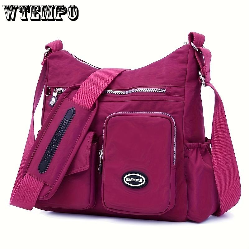 Women's Casual Nylon Crossbody Bag - Water-Resistant, Adjustable Strap, Zip Closure, Foldable Design In Mixed Colors
