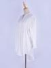 Beach Shirts Women Bikini Cover Up White Asymmetric Lace Cut Out Elegant Cotton Tunic Button Summer Bathing Suits