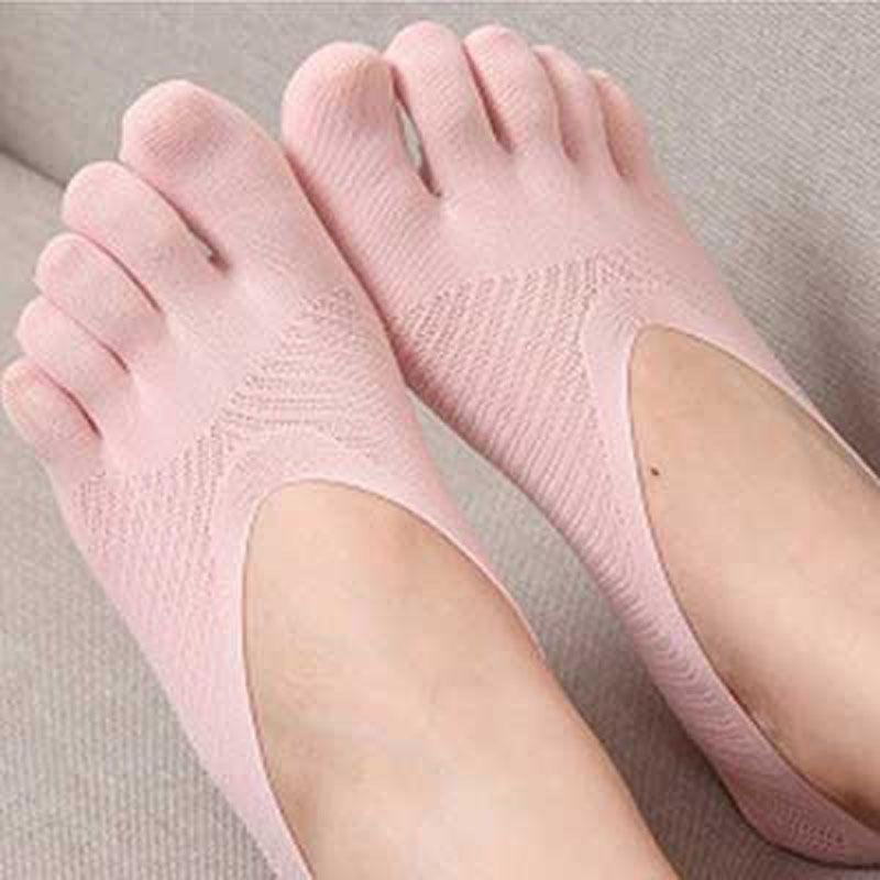 Ladies Cotton Fashion Blend Lace Antiskid Invisible Low Cut Socks Toe Sock Ankle