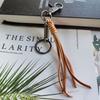 Vintage Genuine Leather Keychain Cowhide Car Keychian Cowhide Tassel Key Chain  Keys Organizer
