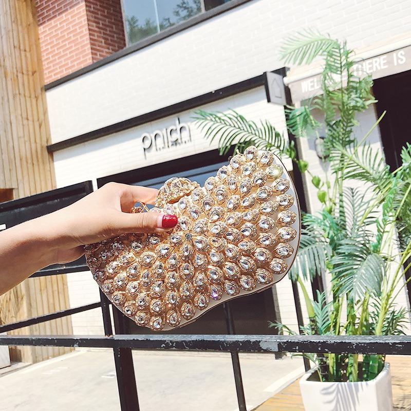 Summer popular women's diamond-encrusted bag chain shoulder messenger bag dinner clutch bag