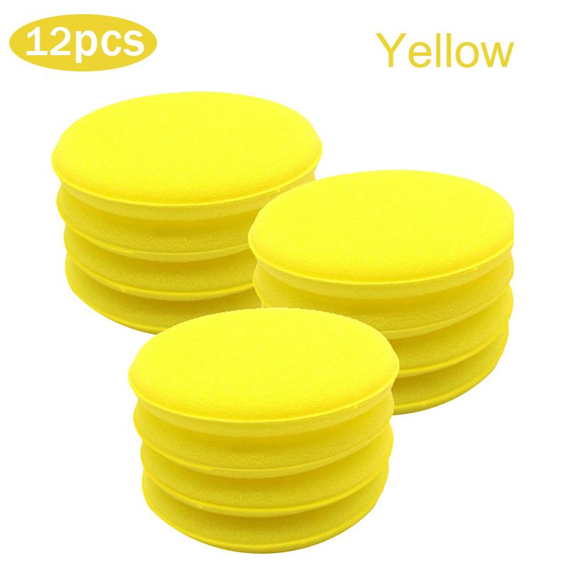 Round Car Waxing Polish Wax High Density Foam Cleaning Sponge Auto Detail Washing Tool Detailing Applicator Pad