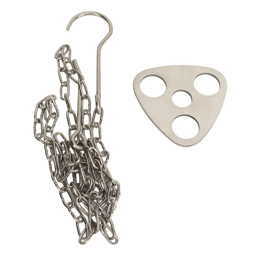 Camping Tripod Board Set Stainless Steel Portable Campfire Grill Tripod Plate with Hook And Storage Bag for Outdoor