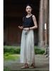 Spring Literary Linen Balloon Wide-Leg Pants - Women's Washed Cotton Nine-Point Loose Fit
